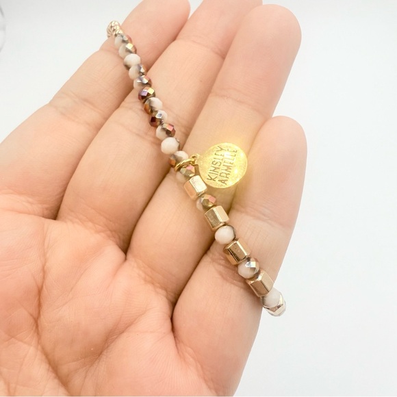 Kinsley Armelle Gold and Cream Beaded Bracelet MATILDA BRACELET - Picture 5 of 6